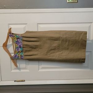Laundry by Shelli Segal linen embroidered dress